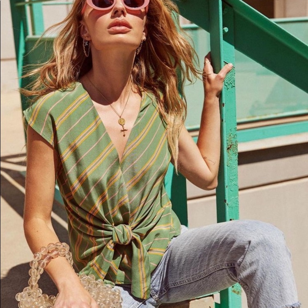 ASTR the Label - Striped Print Top